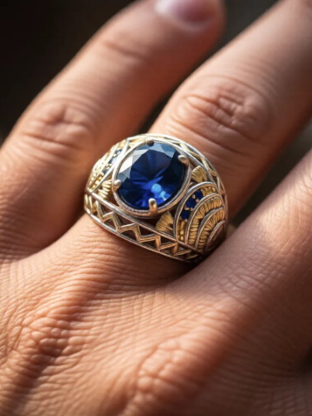 Men's London Blue Topaz Ring - Michael Valitutti
